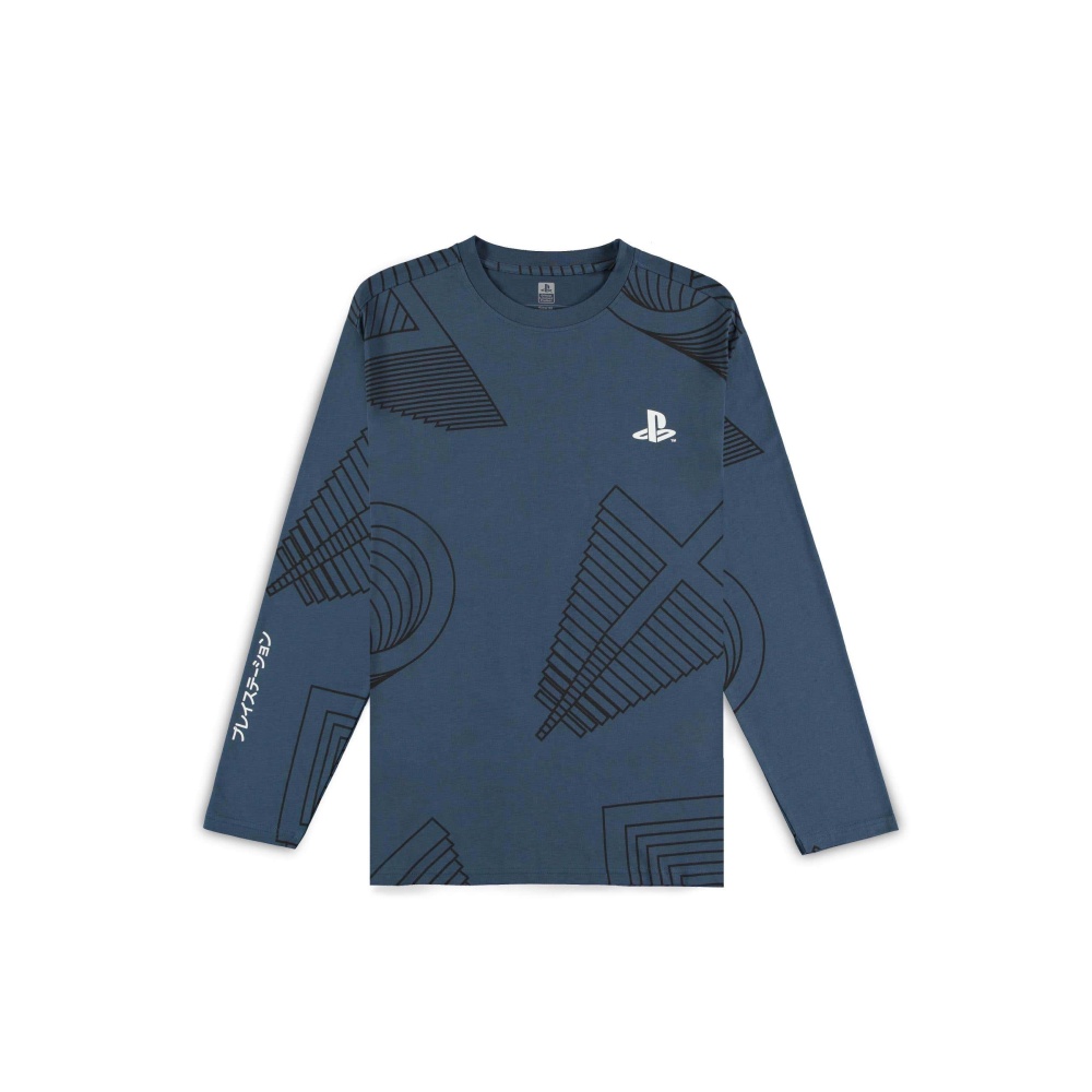 PlayStation - Allover pattern Lange ärmel top - Blau